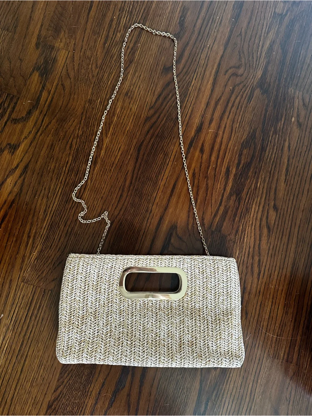 Woven Straw Clutch Handbag